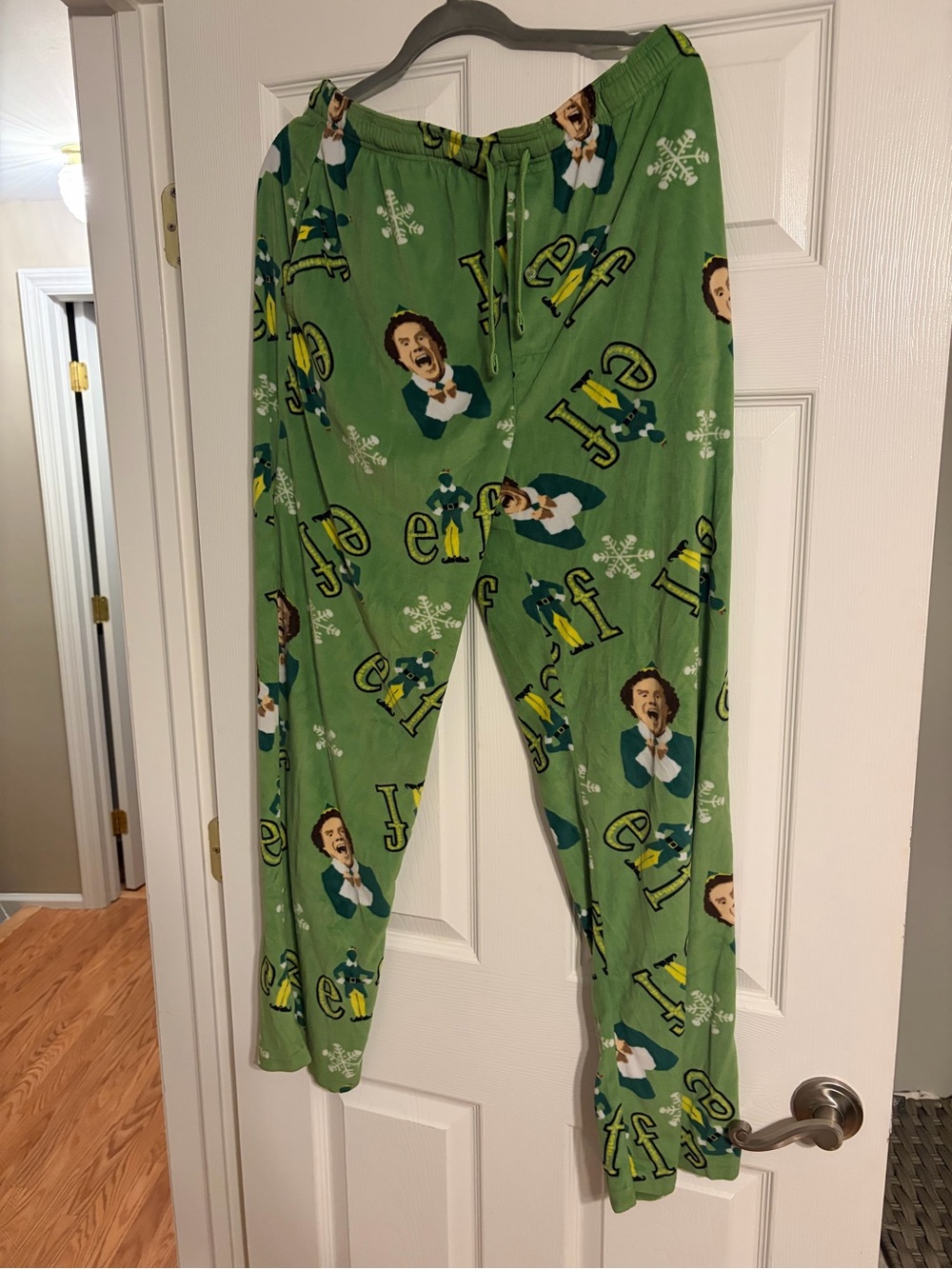 ELF Kids Green Holiday Pajama Pants with Character Print